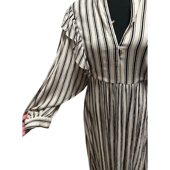 Baum und Pferdgarten Alona Striped Crepon Dress -Black/White - Sz 38 (SZ 8 US) - Picture 5 of 14